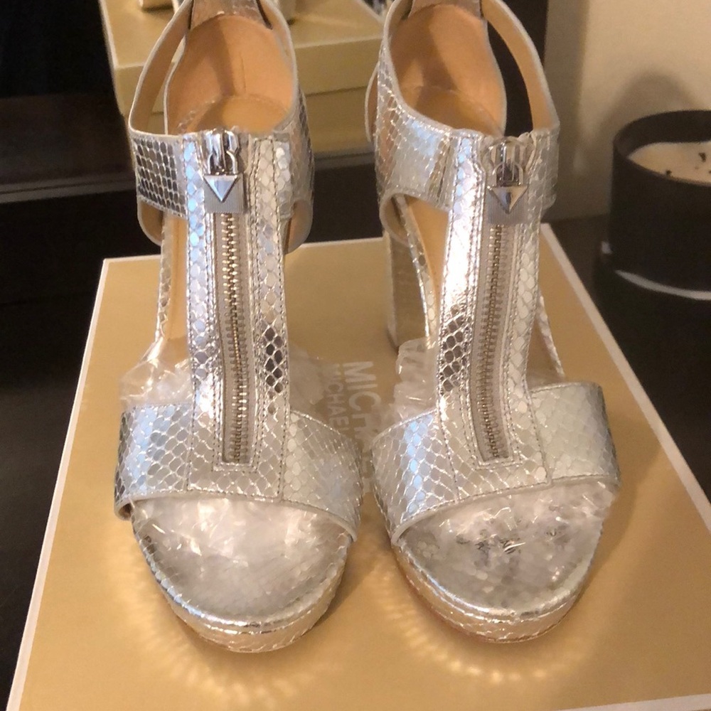 EUC MK Metallic High Heel Sandals